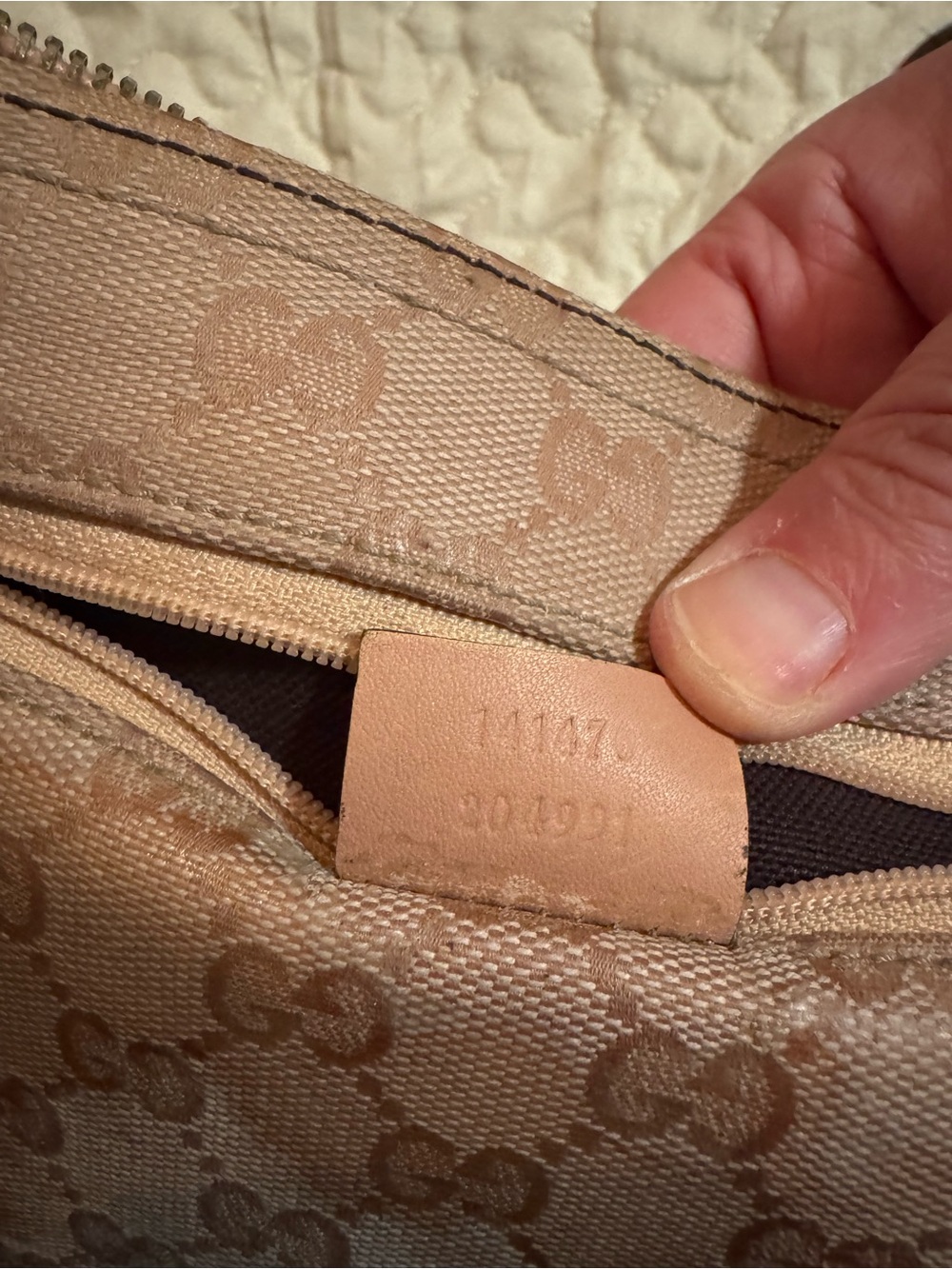 Gucci Crystal Abbey Monogram Canvas Tote with Leather Trim - Picture 13 of 16